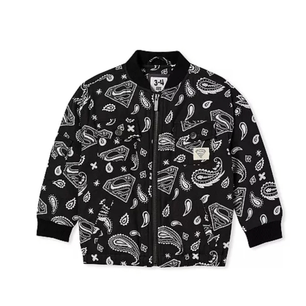 $89 NWT COTTON ON Girls Superman License Bomber Jacket